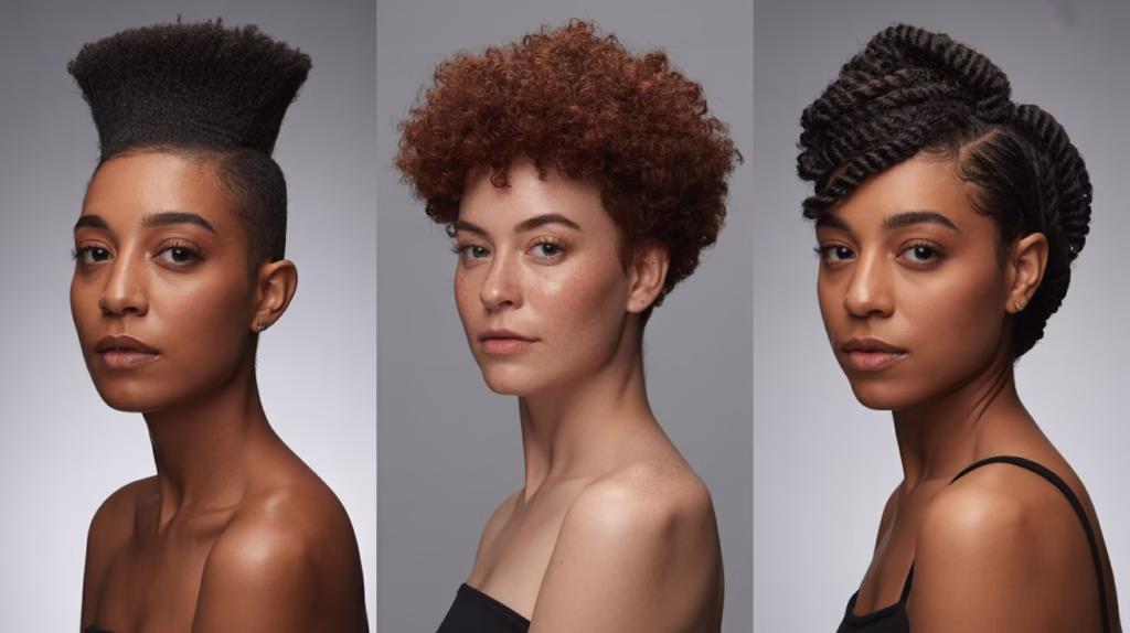 Round Face Short Natural Haircuts for Black Females