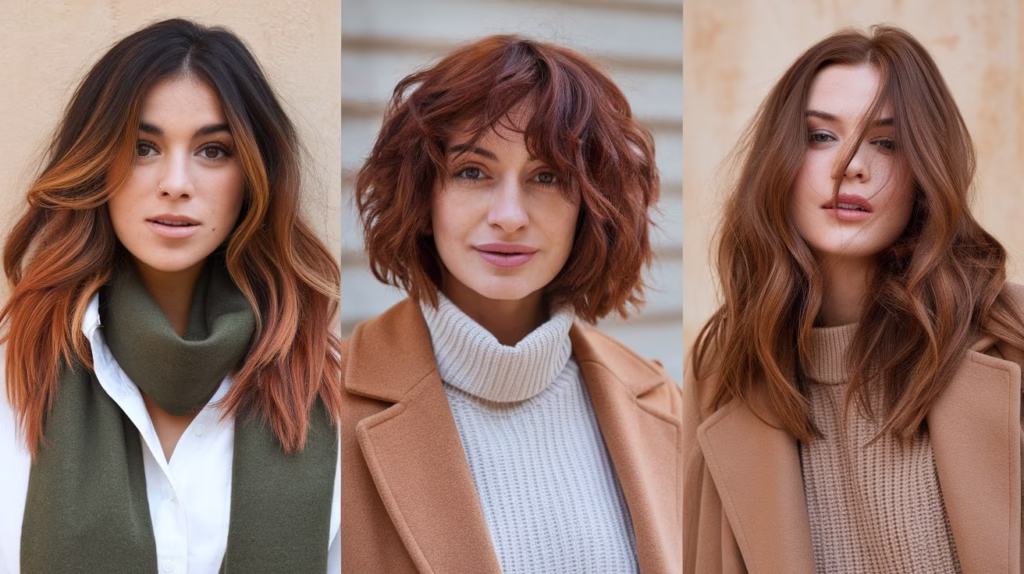 Brown Hair and Auburn Highlights
