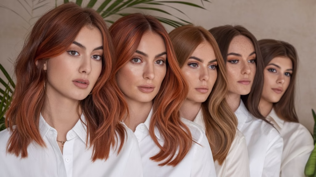 Brown Hair and Auburn Highlights